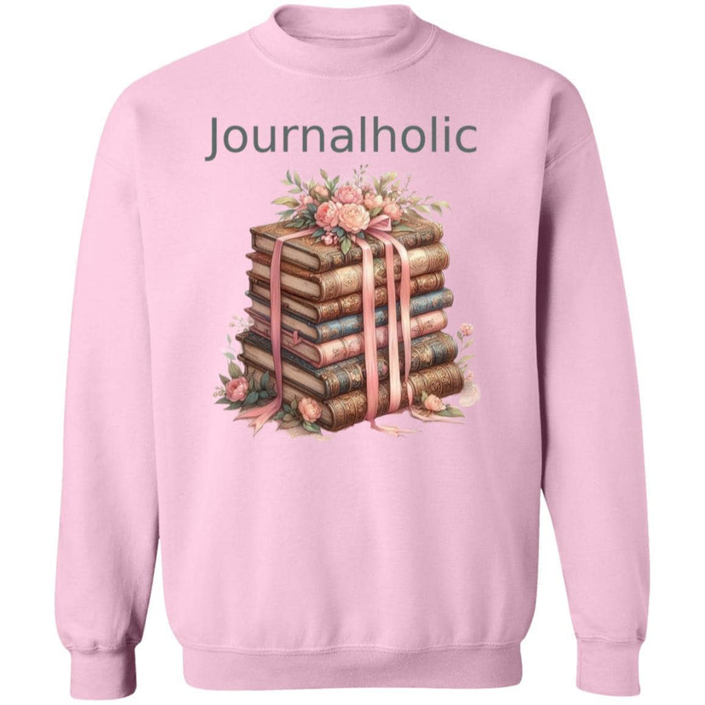 Journalholic Sweatshirt Book Lover Crewneck Gildan 18000 Cozy Reading Sweater Bibliophile Gift Vintage Floral Bookstack